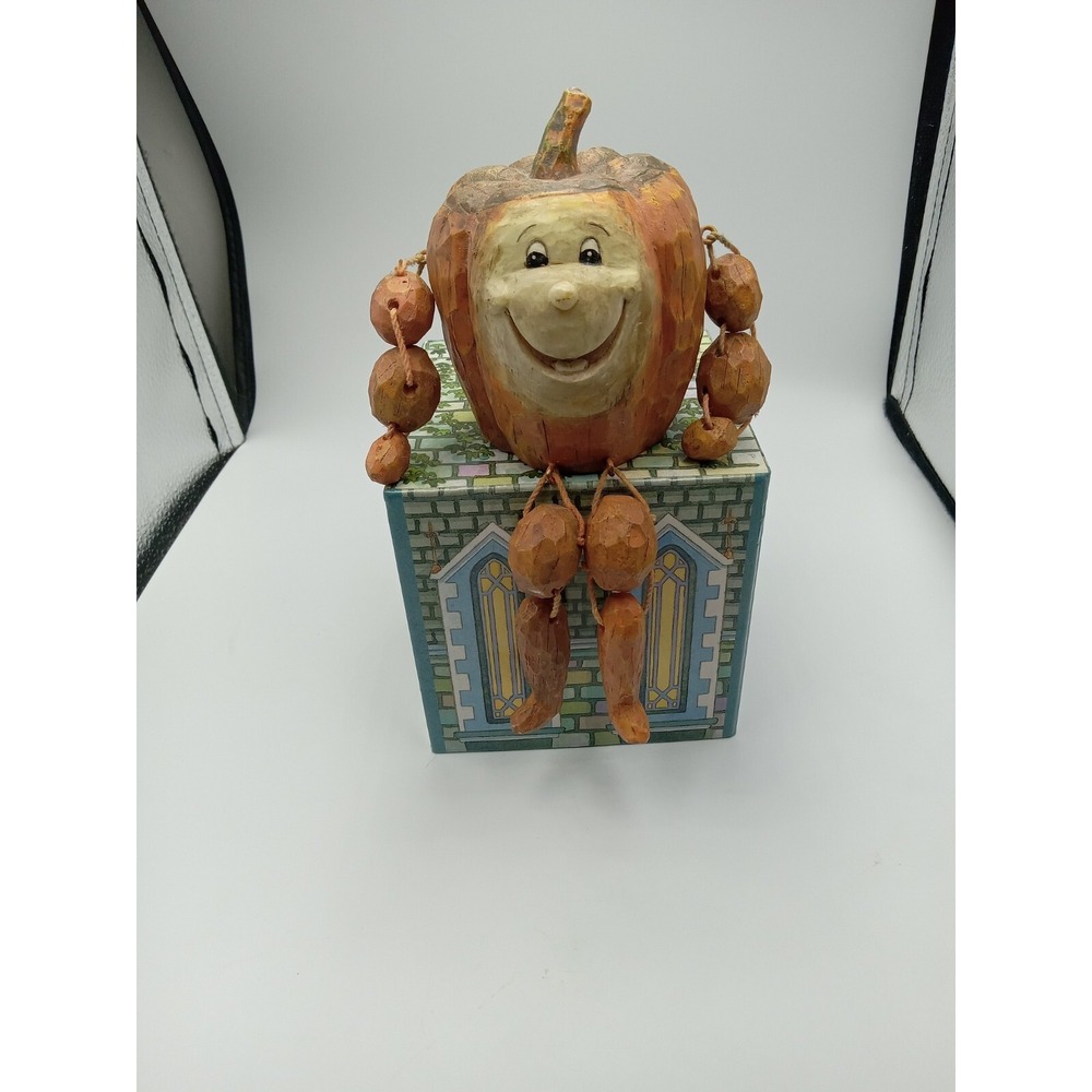 1980's Vegetable Shelf Sitter Anthropomorphic Pumpkin‎ Resin Figurine Sculpture